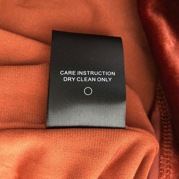 Michael Costello x Revolve Dress Midi Shoulderpads Velvet Long Sleeve Orange L - Picture 4 of 4